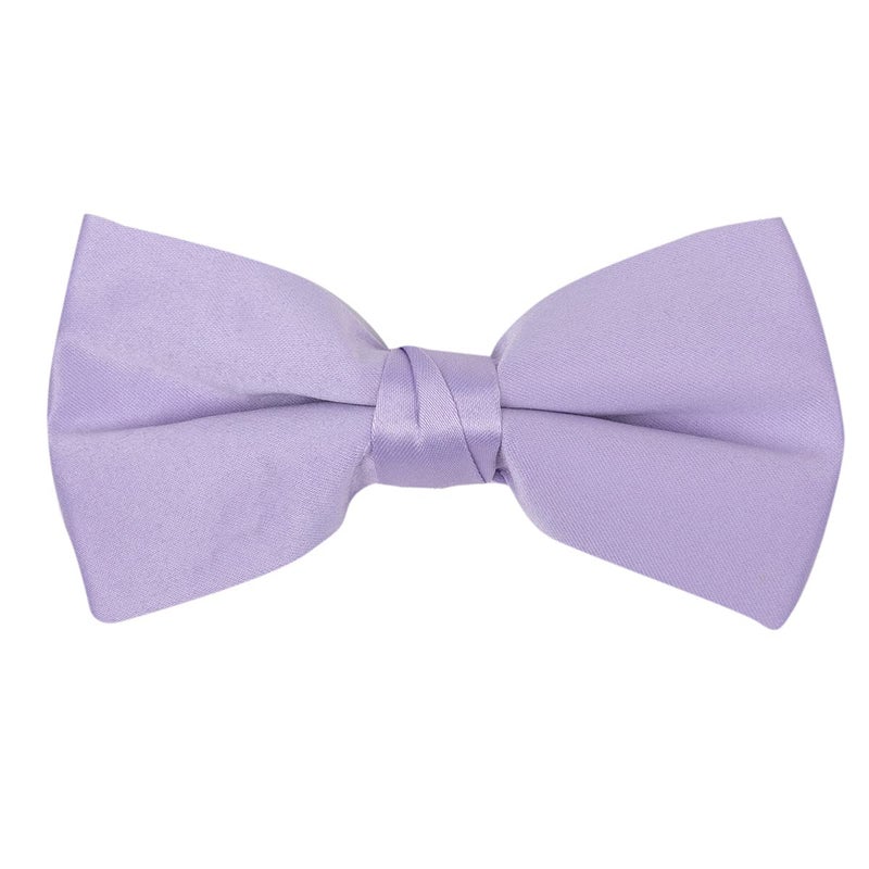 boxed-gifts Mens Clip On Bow Tie - Solid Color Bowties for Men - Lavender - Image 1